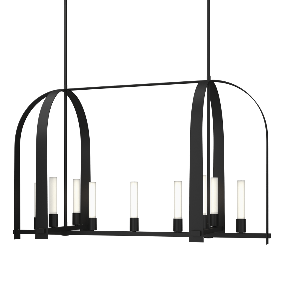 Hubbardton Forge Triomphe 9-Light Linear Pendant with Customizable Finishes and Dimmable Functionality