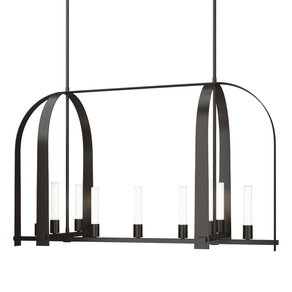 Hubbardton Forge Triomphe 9-Light Linear Pendant with Customizable Finishes and Dimmable Functionality