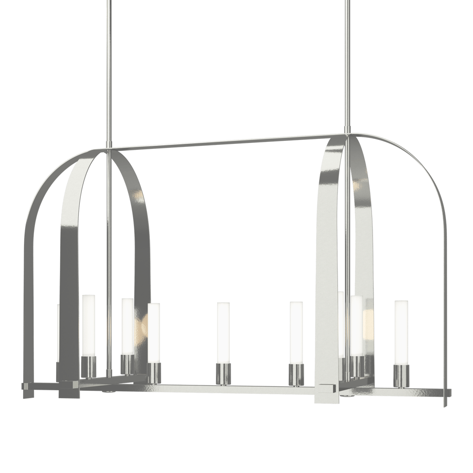 Hubbardton Forge Triomphe 9-Light Linear Pendant with Customizable Finishes and Dimmable Functionality