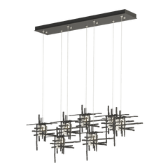 Tura 7-Light Pendant with Seeded Glass Shades by Hubbardton Forge, Dimmable & Multiple Finish Options