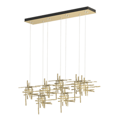 Tura 7-Light Pendant with Seeded Glass Shades by Hubbardton Forge, Dimmable & Multiple Finish Options