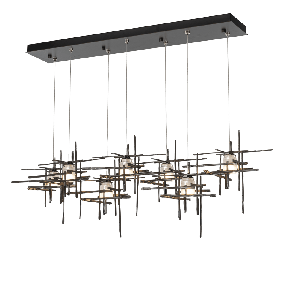 Tura 7-Light Frosted Glass Pendant by Hubbardton Forge - Modern Design with Dimmable Functionality