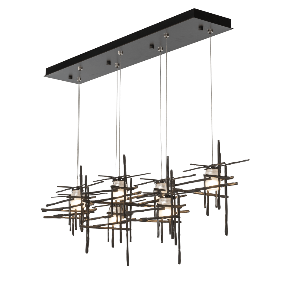 Tura 7-Light Frosted Glass Pendant by Hubbardton Forge - Modern Design with Dimmable Functionality