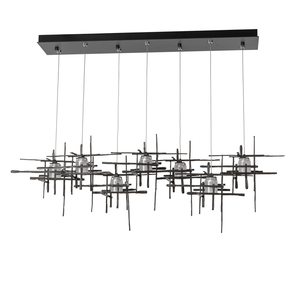 Tura 7-Light Frosted Glass Pendant by Hubbardton Forge - Modern Design with Dimmable Functionality