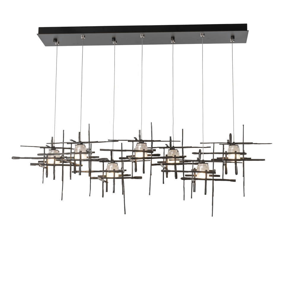 Tura 7-Light Frosted Glass Pendant by Hubbardton Forge - Modern Design with Dimmable Functionality