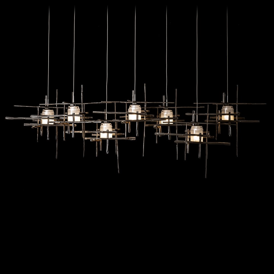 Tura 7-Light Frosted Glass Pendant by Hubbardton Forge - Modern Design with Dimmable Functionality