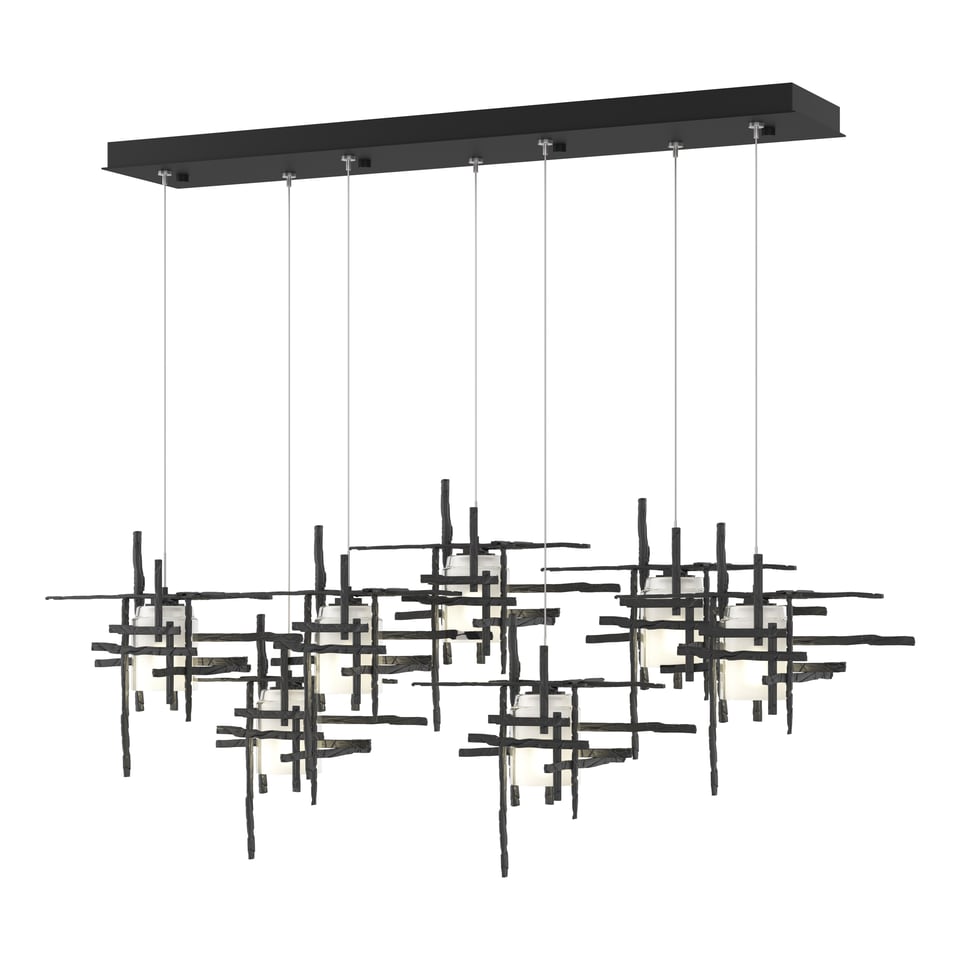 Tura 7-Light Frosted Glass Pendant by Hubbardton Forge - Modern Design with Dimmable Functionality