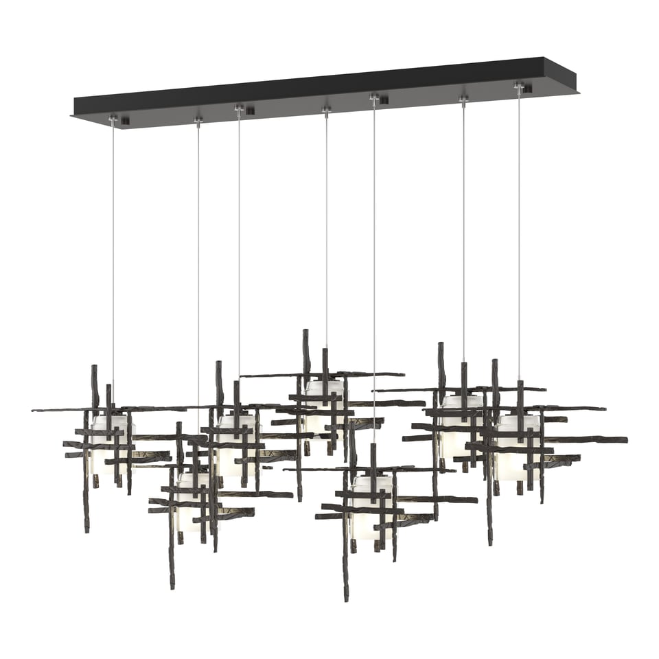 Tura 7-Light Frosted Glass Pendant by Hubbardton Forge - Modern Design with Dimmable Functionality