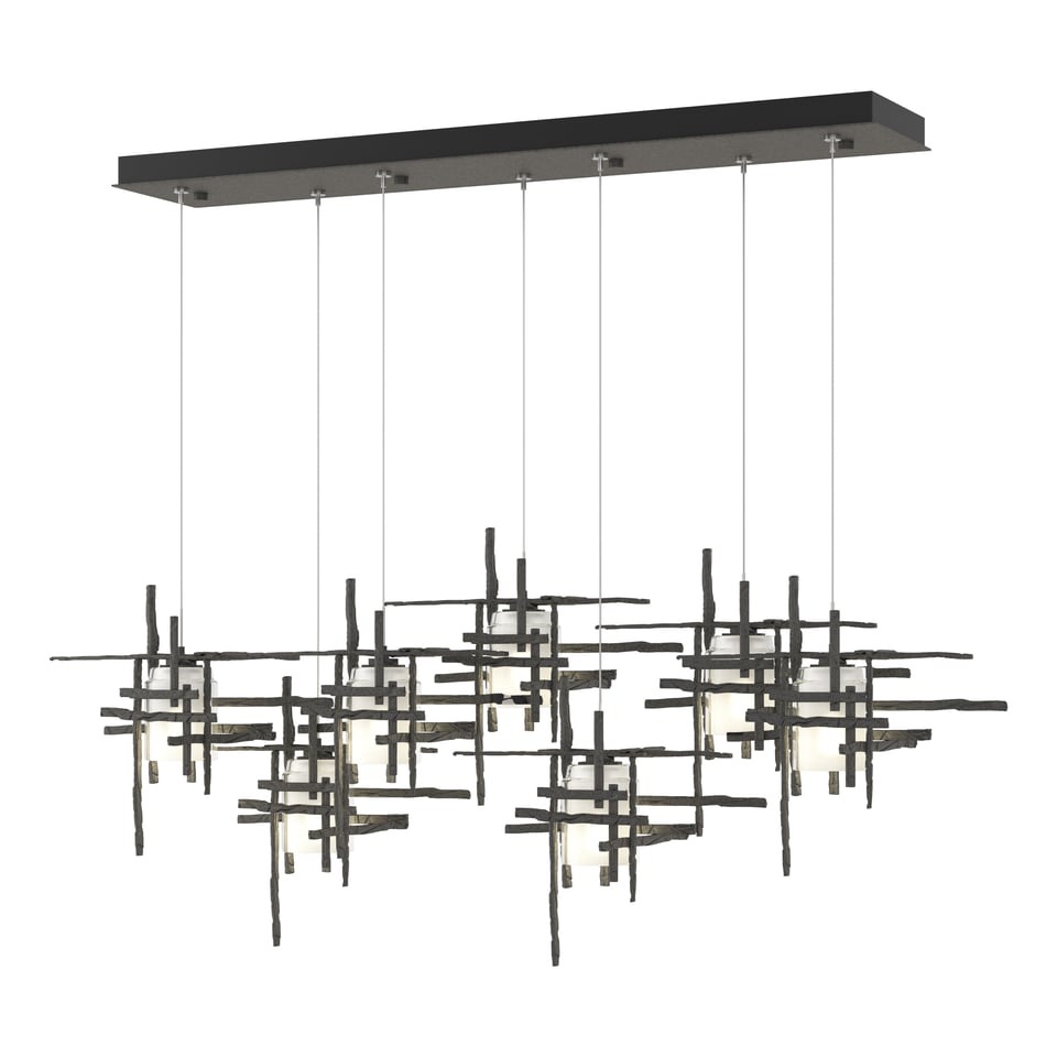 Tura 7-Light Frosted Glass Pendant by Hubbardton Forge - Modern Design with Dimmable Functionality