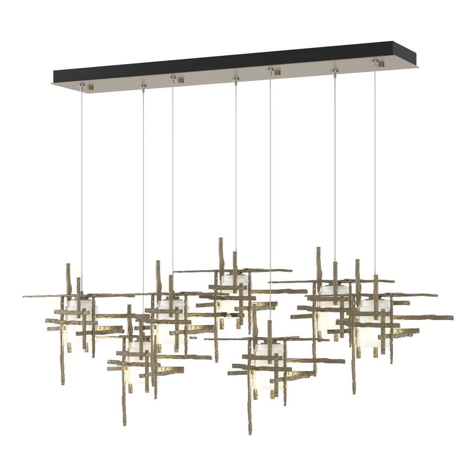 Tura 7-Light Frosted Glass Pendant by Hubbardton Forge - Modern Design with Dimmable Functionality