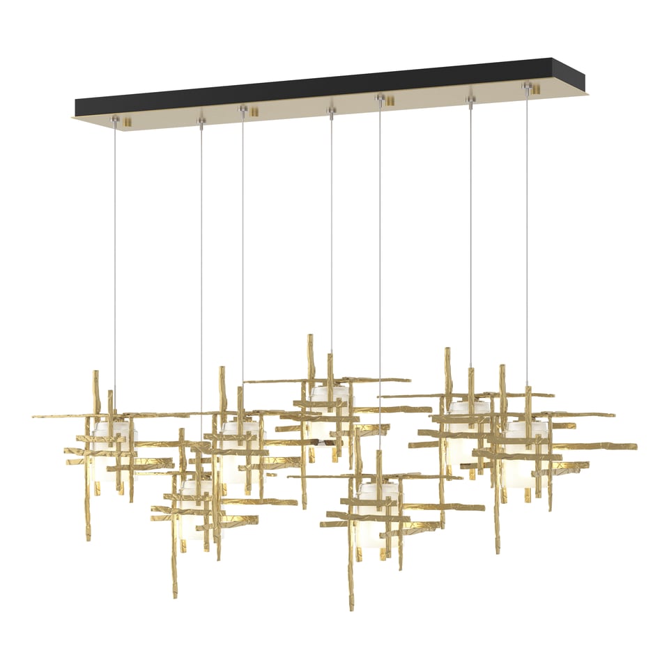 Tura 7-Light Frosted Glass Pendant by Hubbardton Forge - Modern Design with Dimmable Functionality