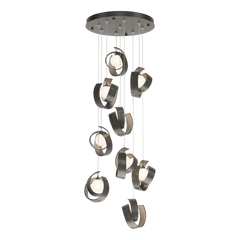 Riza 9-Light Pendant by Hubbardton Forge | Handcrafted Aluminum, Dimmable, Opal Glass Shades