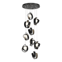 Riza 9-Light Pendant by Hubbardton Forge | Handcrafted Aluminum, Dimmable, Opal Glass Shades