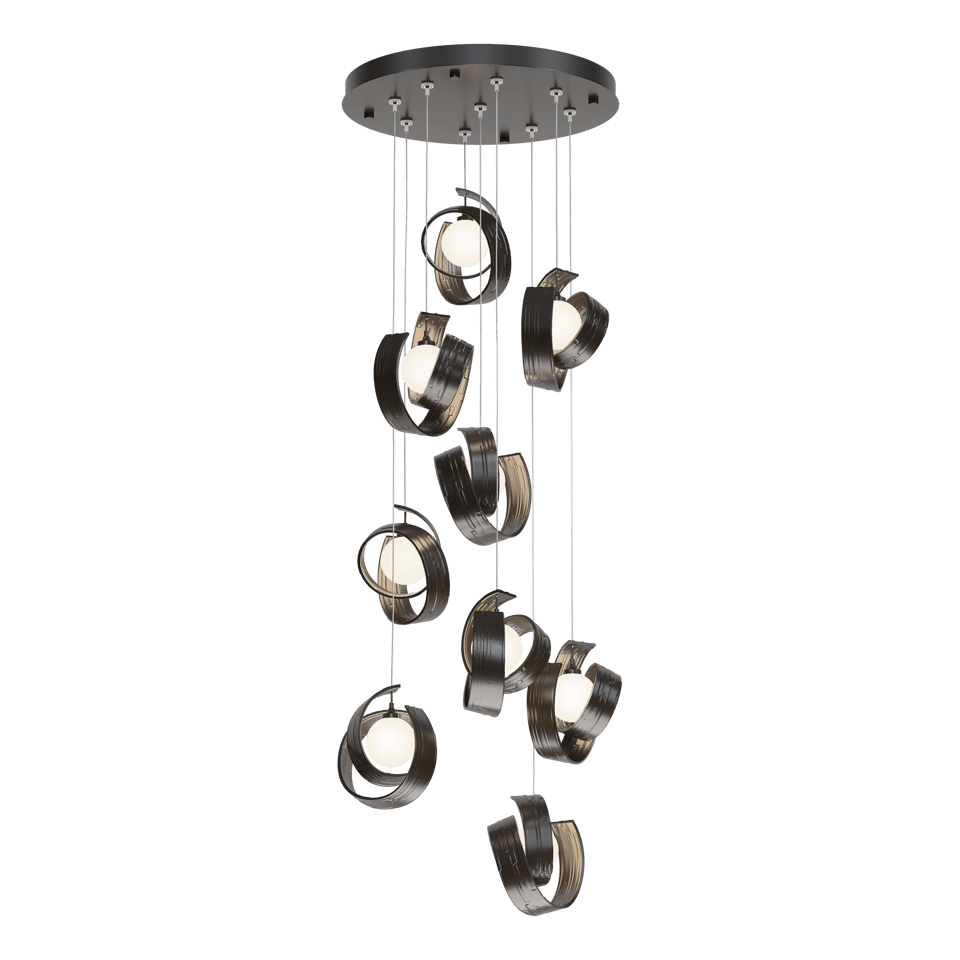 Riza 9-Light Pendant by Hubbardton Forge | Handcrafted Aluminum, Dimmable, Opal Glass Shades