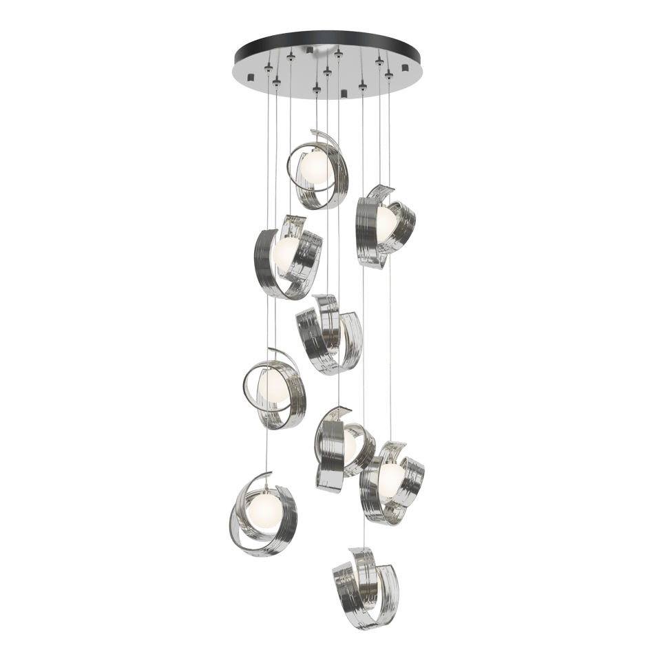 Riza 9-Light Pendant by Hubbardton Forge | Handcrafted Aluminum, Dimmable, Opal Glass Shades