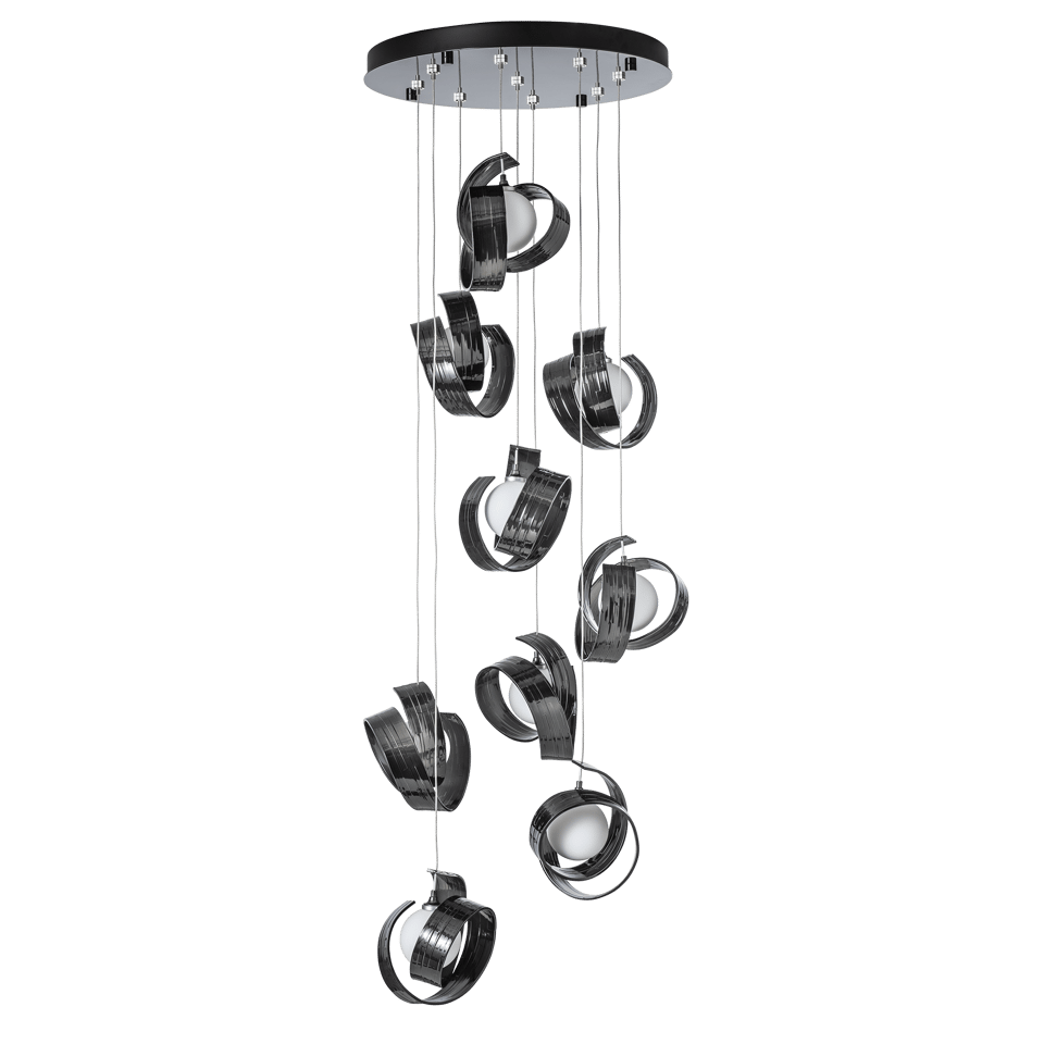 Riza 9-Light Pendant by Hubbardton Forge | Handcrafted Aluminum, Dimmable, Opal Glass Shades