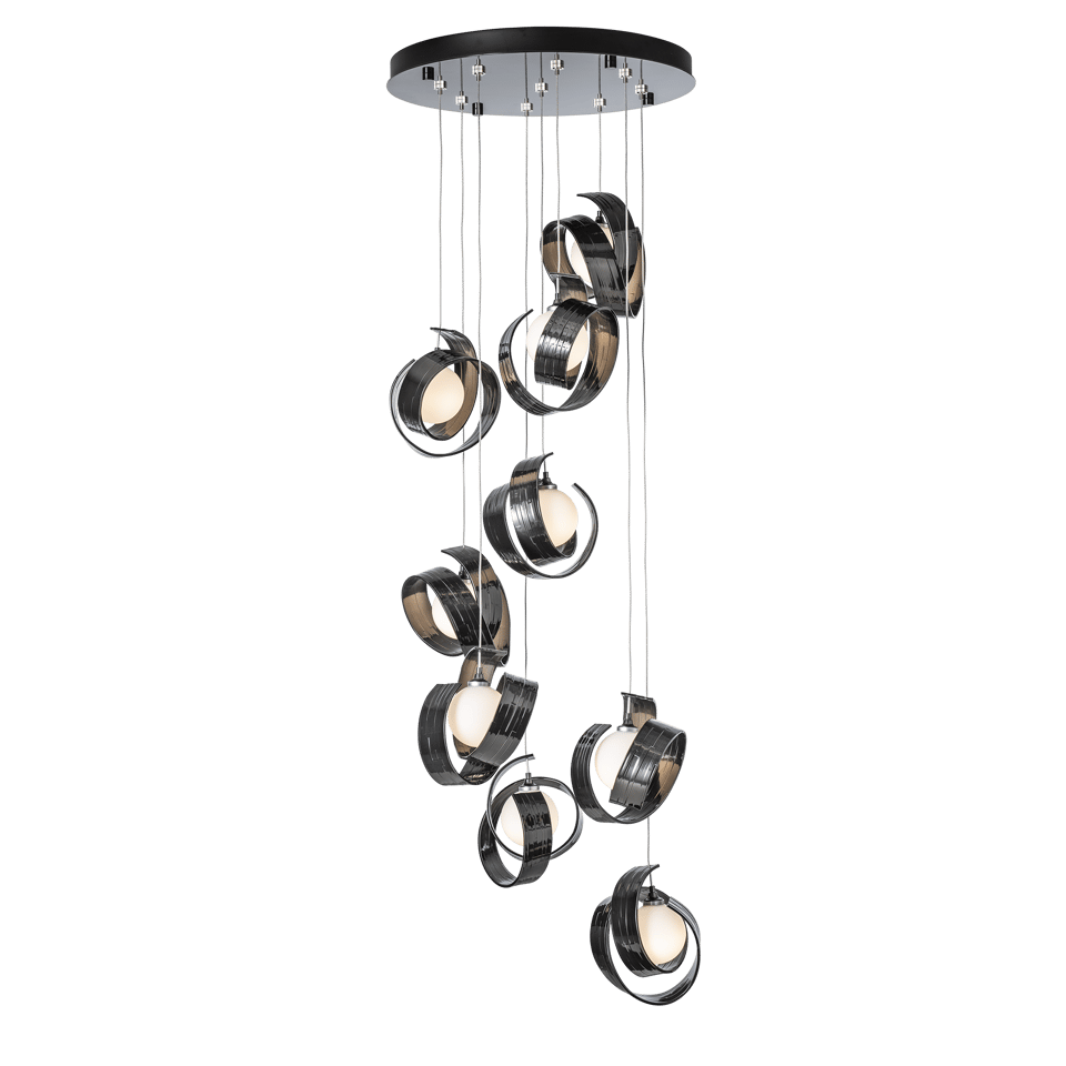 Riza 9-Light Pendant by Hubbardton Forge | Handcrafted Aluminum, Dimmable, Opal Glass Shades