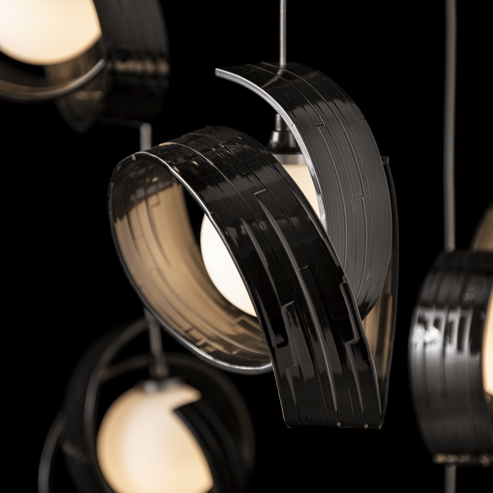 Riza 9-Light Pendant by Hubbardton Forge | Handcrafted Aluminum, Dimmable, Opal Glass Shades