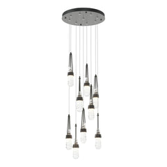 Hubbardton Forge Link 9-Light Handmade Blown Glass Pendant Fixture with Dimmable Lighting