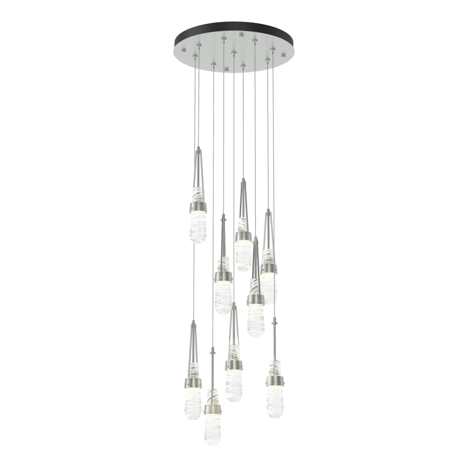 Hubbardton Forge Link 9-Light Handmade Blown Glass Pendant Fixture with Dimmable Lighting