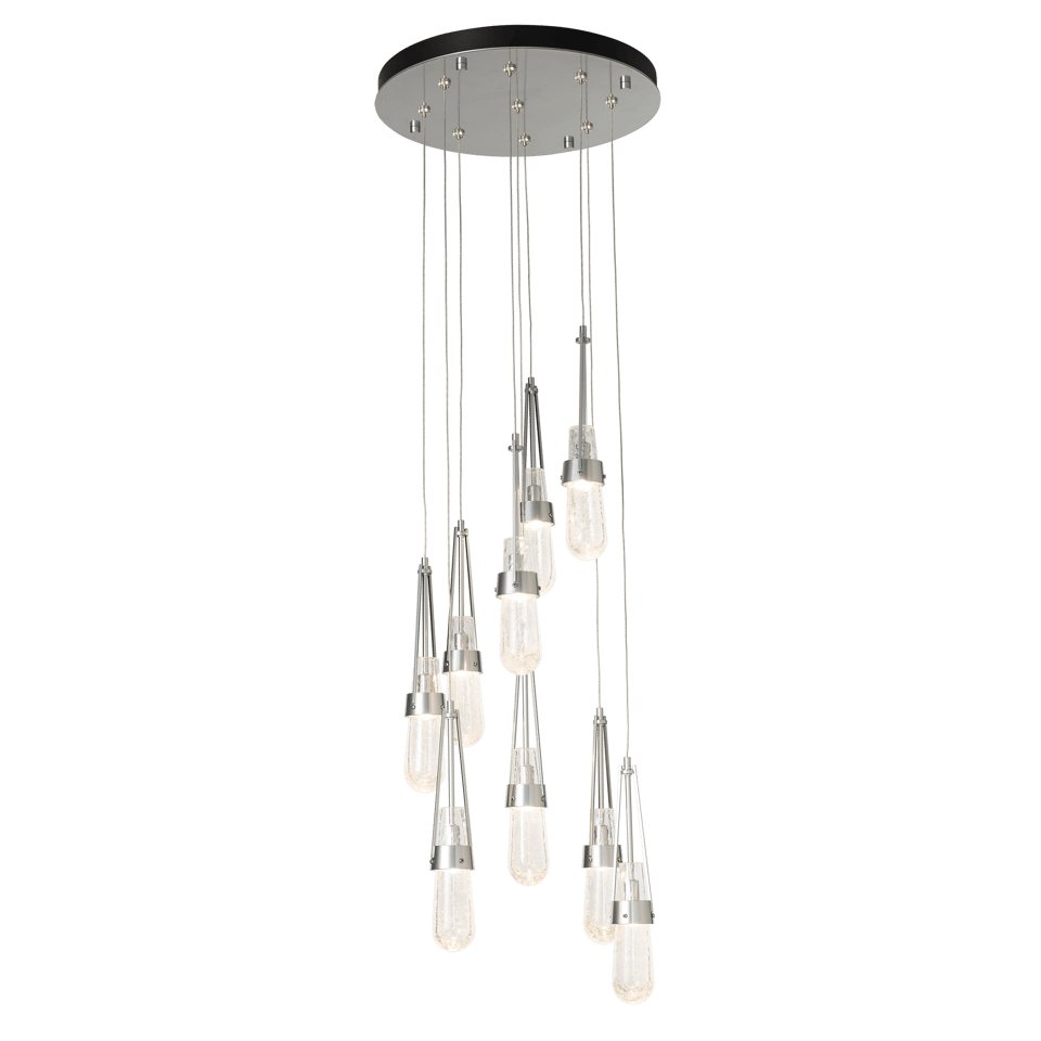 Hubbardton Forge Link 9-Light Handmade Blown Glass Pendant Fixture with Dimmable Lighting