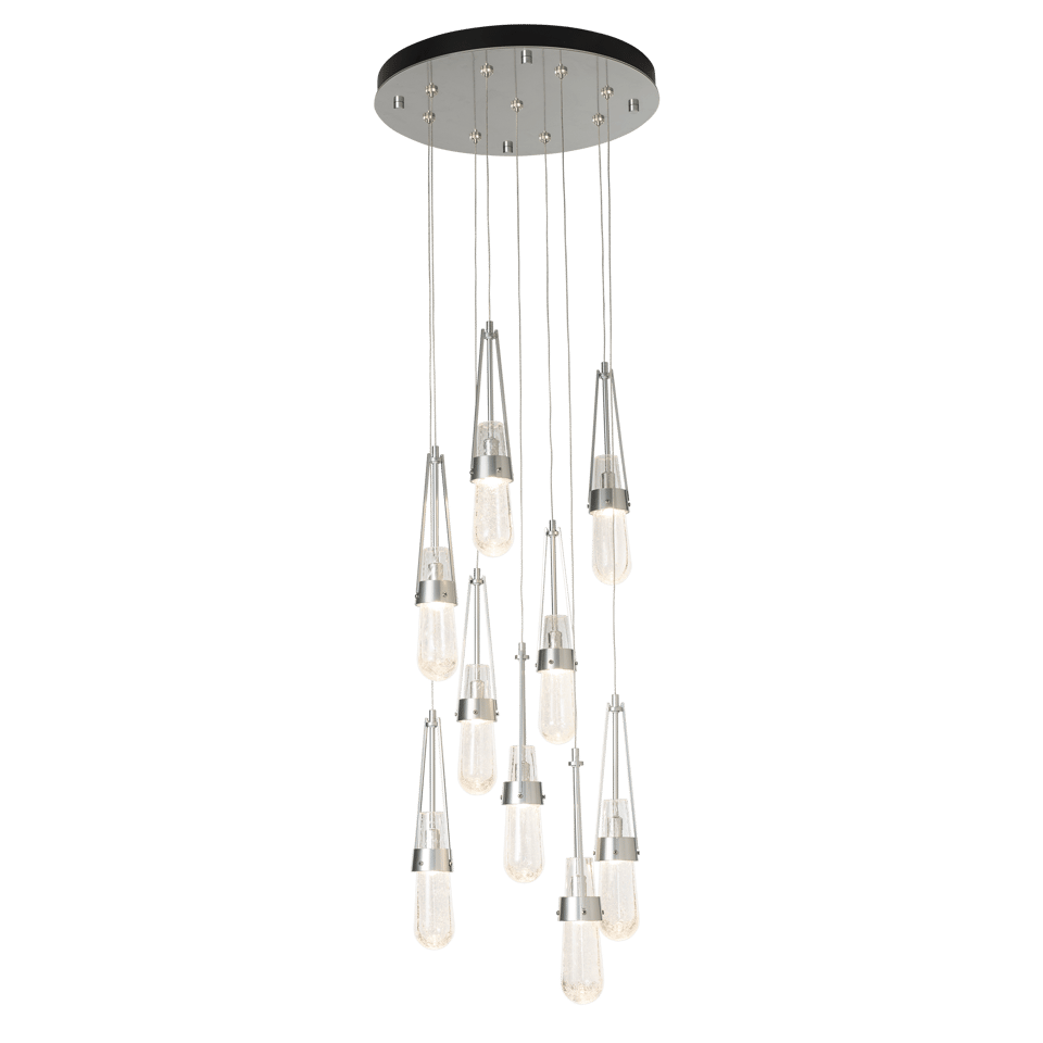 Hubbardton Forge Link 9-Light Handmade Blown Glass Pendant Fixture with Dimmable Lighting