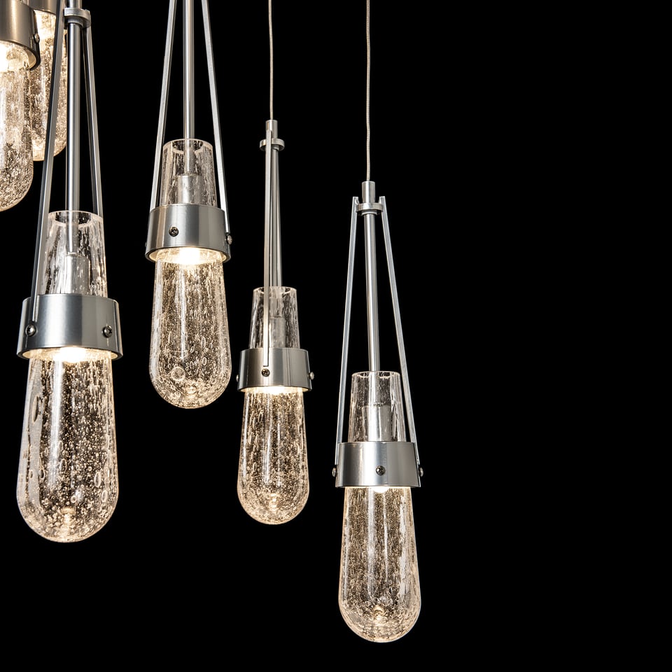 Hubbardton Forge Link 9-Light Handmade Blown Glass Pendant Fixture with Dimmable Lighting