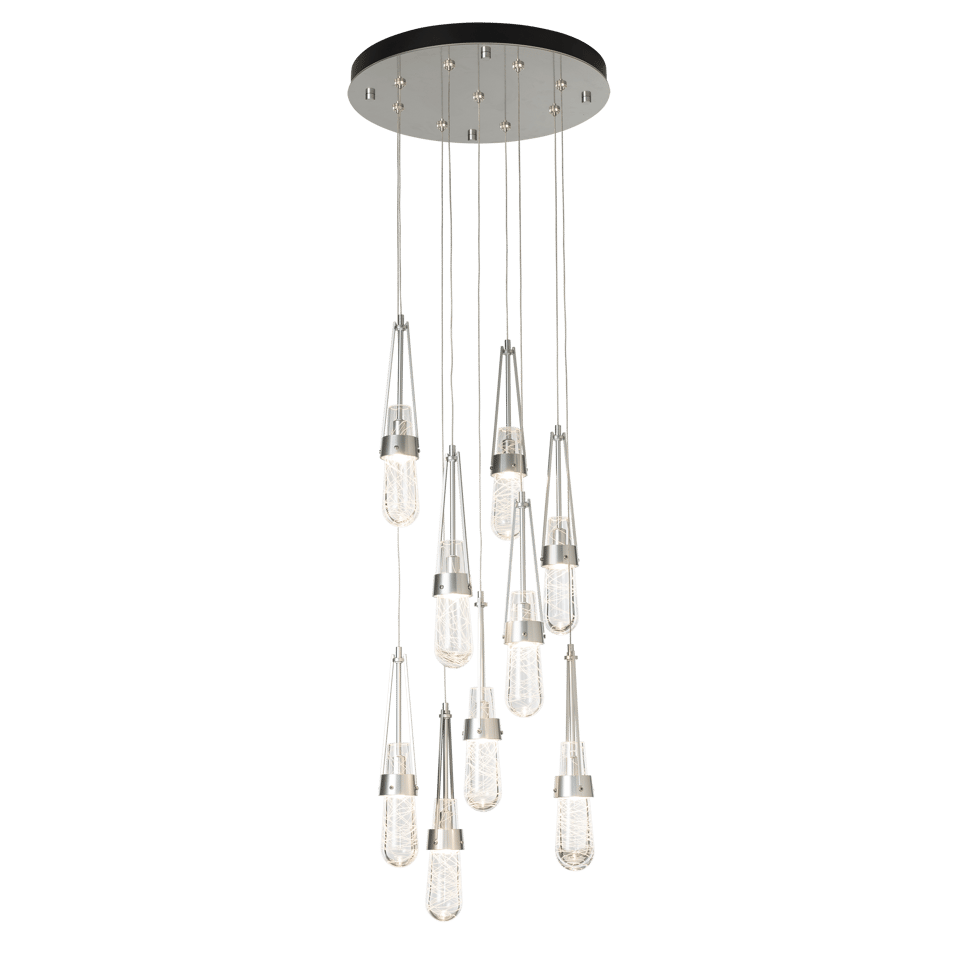 Hubbardton Forge Link 9-Light Handmade Blown Glass Pendant Fixture with Dimmable Lighting