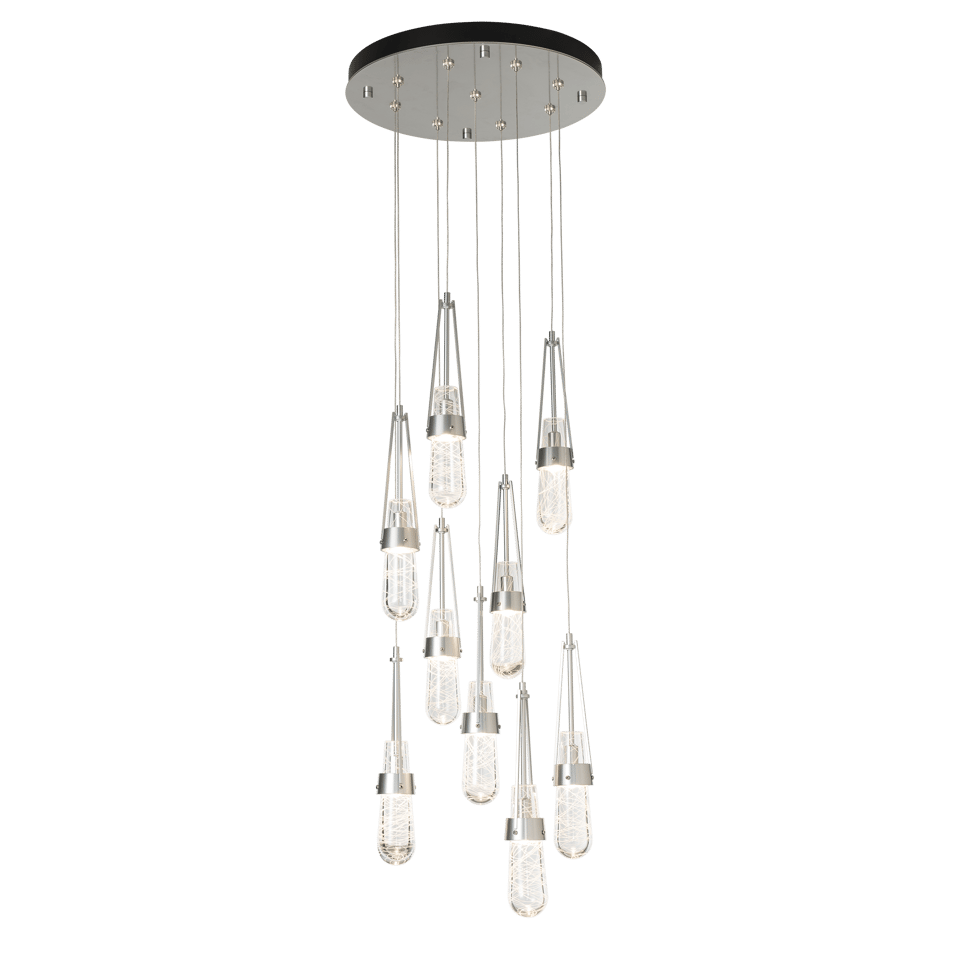 Hubbardton Forge Link 9-Light Handmade Blown Glass Pendant Fixture with Dimmable Lighting