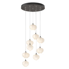 Ume 9-Light Pendant by Hubbardton Forge - Adjustable Height, Dimmable, Unique Frosted Glass Shades