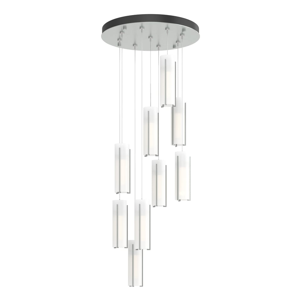 Exos Glass 9-Light Pendant By Hubbardton Forge - Dimmable Modern Design With Opal Shades