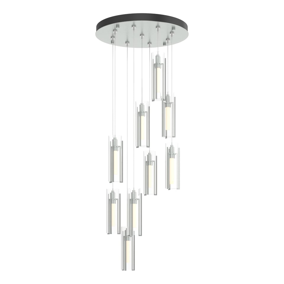 Exos Glass 9-Light Pendant By Hubbardton Forge - Dimmable Modern Design With Opal Shades