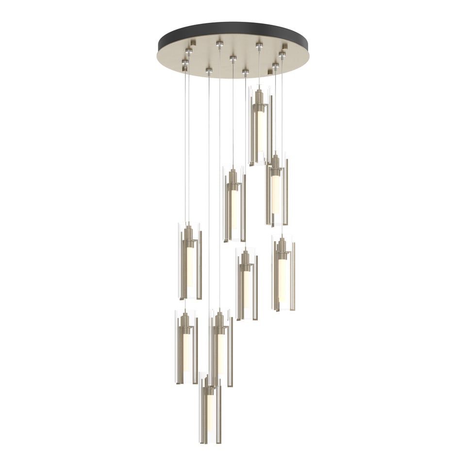 Exos Glass 9-Light Pendant By Hubbardton Forge - Dimmable Modern Design With Opal Shades