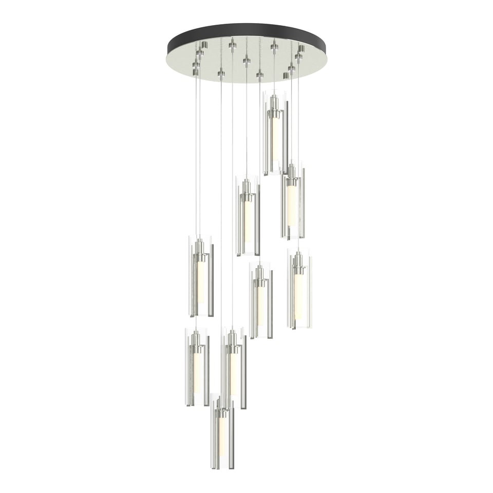 Exos Glass 9-Light Pendant By Hubbardton Forge - Dimmable Modern Design With Opal Shades