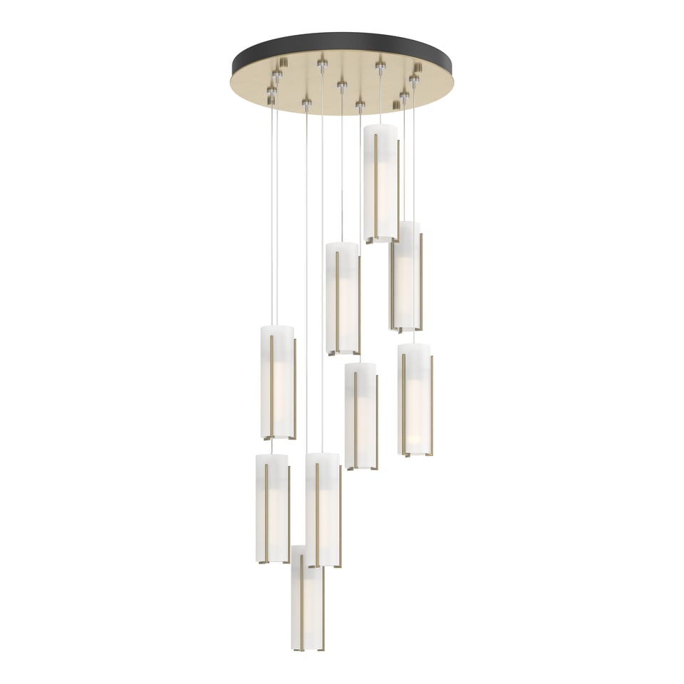 Exos Glass 9-Light Pendant By Hubbardton Forge - Dimmable Modern Design With Opal Shades