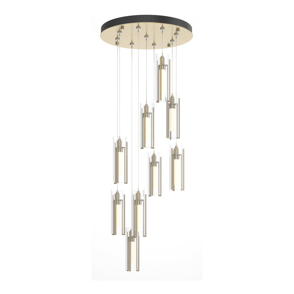 Exos Glass 9-Light Pendant By Hubbardton Forge - Dimmable Modern Design With Opal Shades