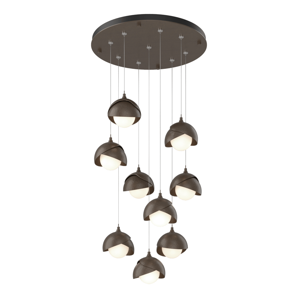 Brooklyn 9-Light Double Shade Pendant Chandelier by Hubbardton Forge – Dimmable & Versatile Design