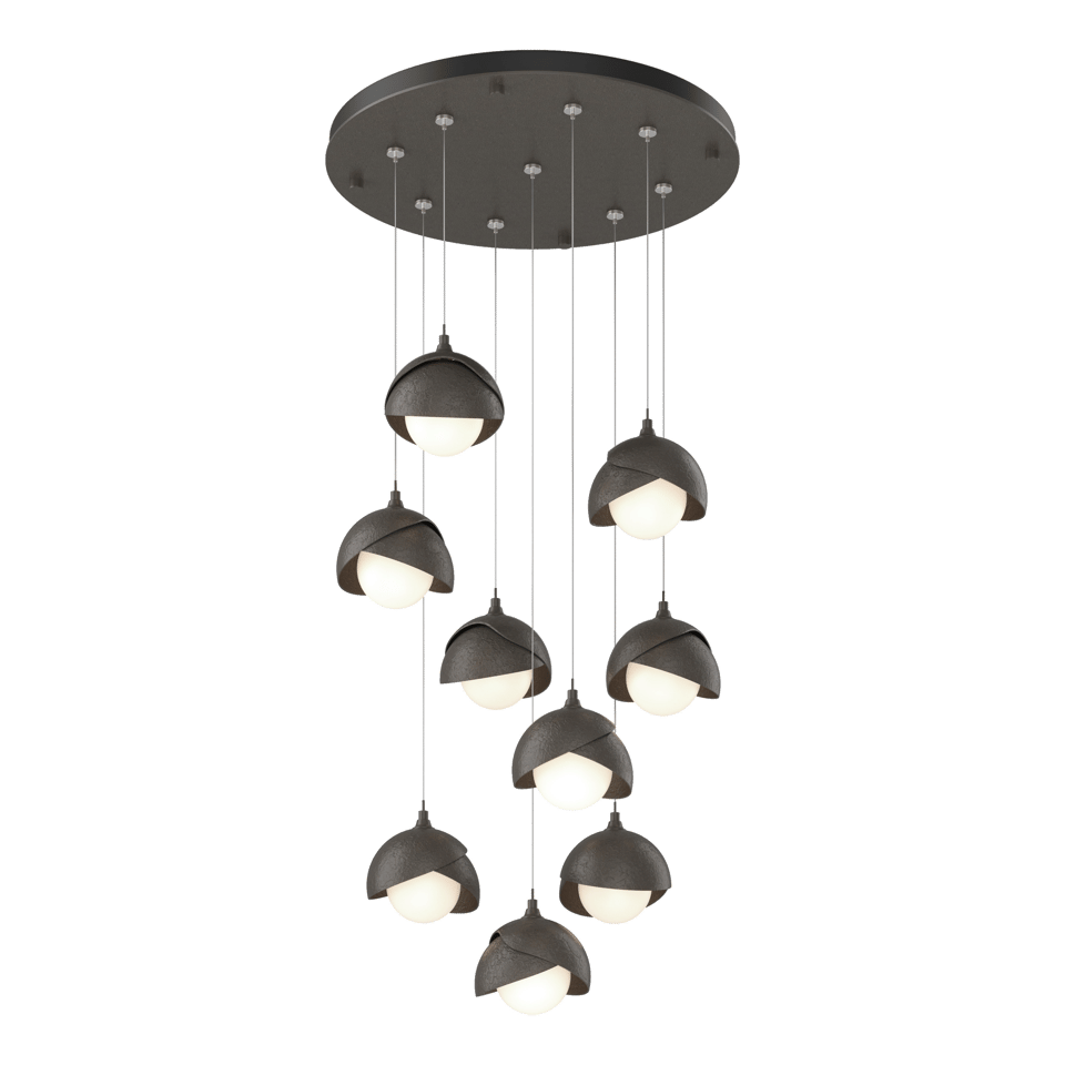 Brooklyn 9-Light Double Shade Pendant Chandelier by Hubbardton Forge – Dimmable & Versatile Design