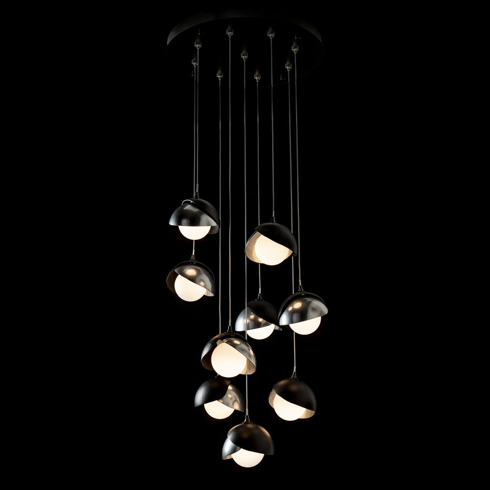 Brooklyn 9-Light Double Shade Pendant Chandelier by Hubbardton Forge – Dimmable & Versatile Design