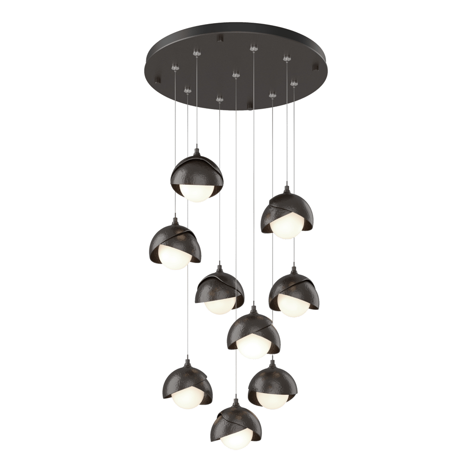 Brooklyn 9-Light Double Shade Pendant Chandelier by Hubbardton Forge – Dimmable & Versatile Design