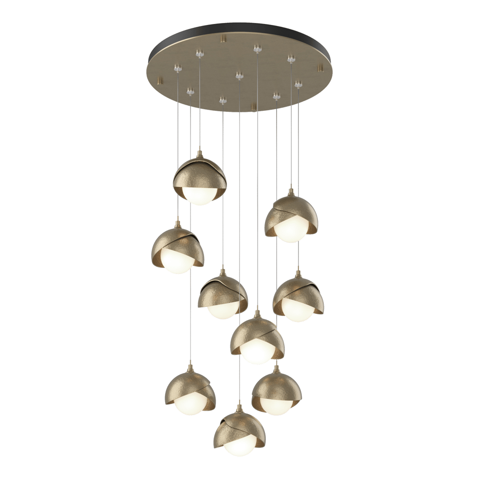 Brooklyn 9-Light Double Shade Pendant Chandelier by Hubbardton Forge – Dimmable & Versatile Design