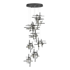 Tura 9-Light Frosted Glass Pendant by Hubbardton Forge - Handcrafted Modern Artistry and Dimmable Design