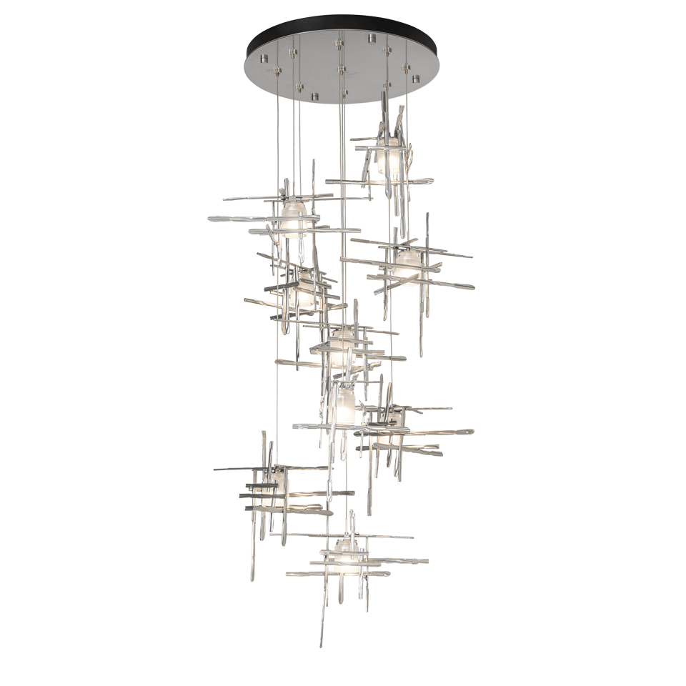 Tura 9-Light Frosted Glass Pendant by Hubbardton Forge - Handcrafted Modern Artistry and Dimmable Design