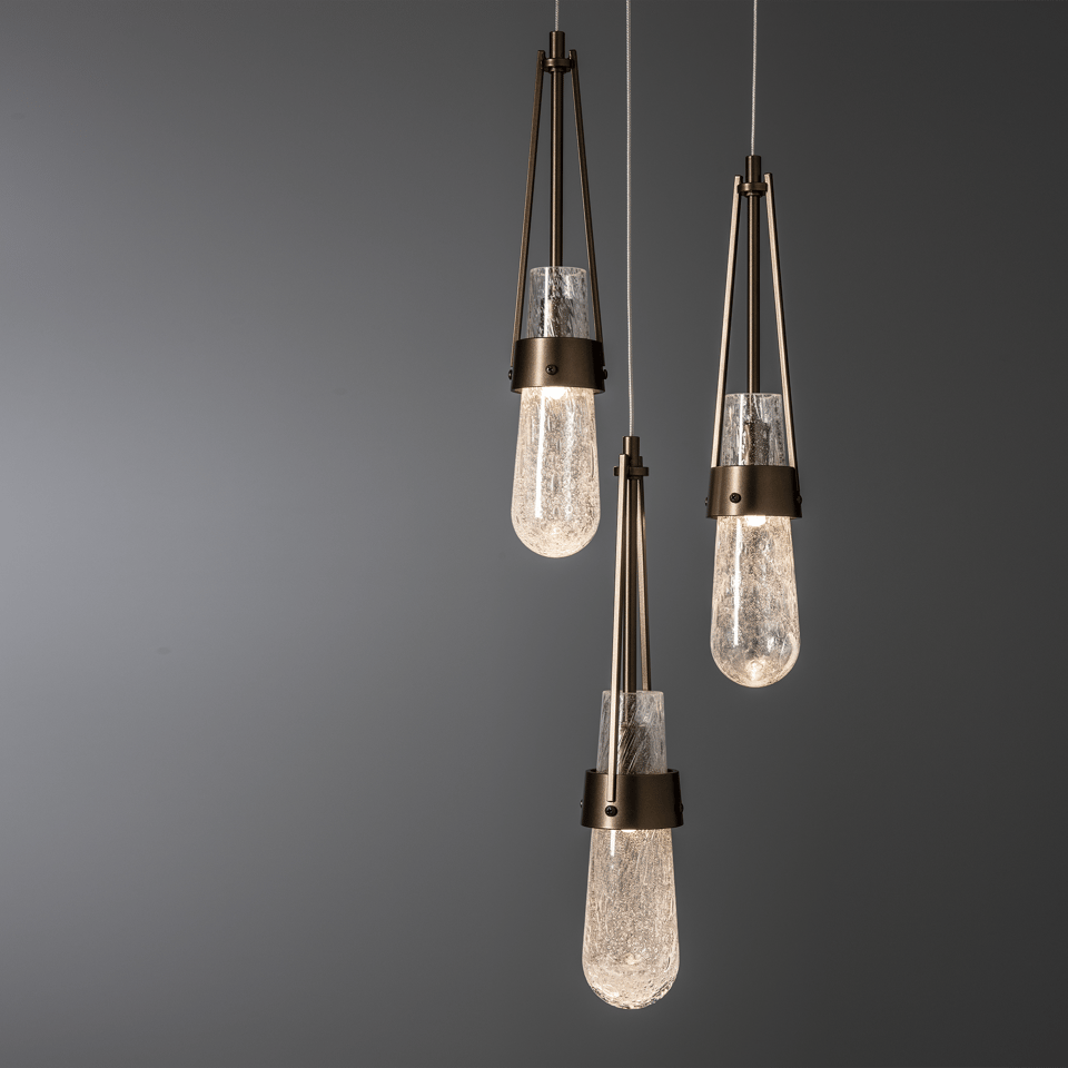 Hubbardton Forge Link 5-Light Blown Glass Pendant with Artisan Craftsmanship and Dimmable Feature