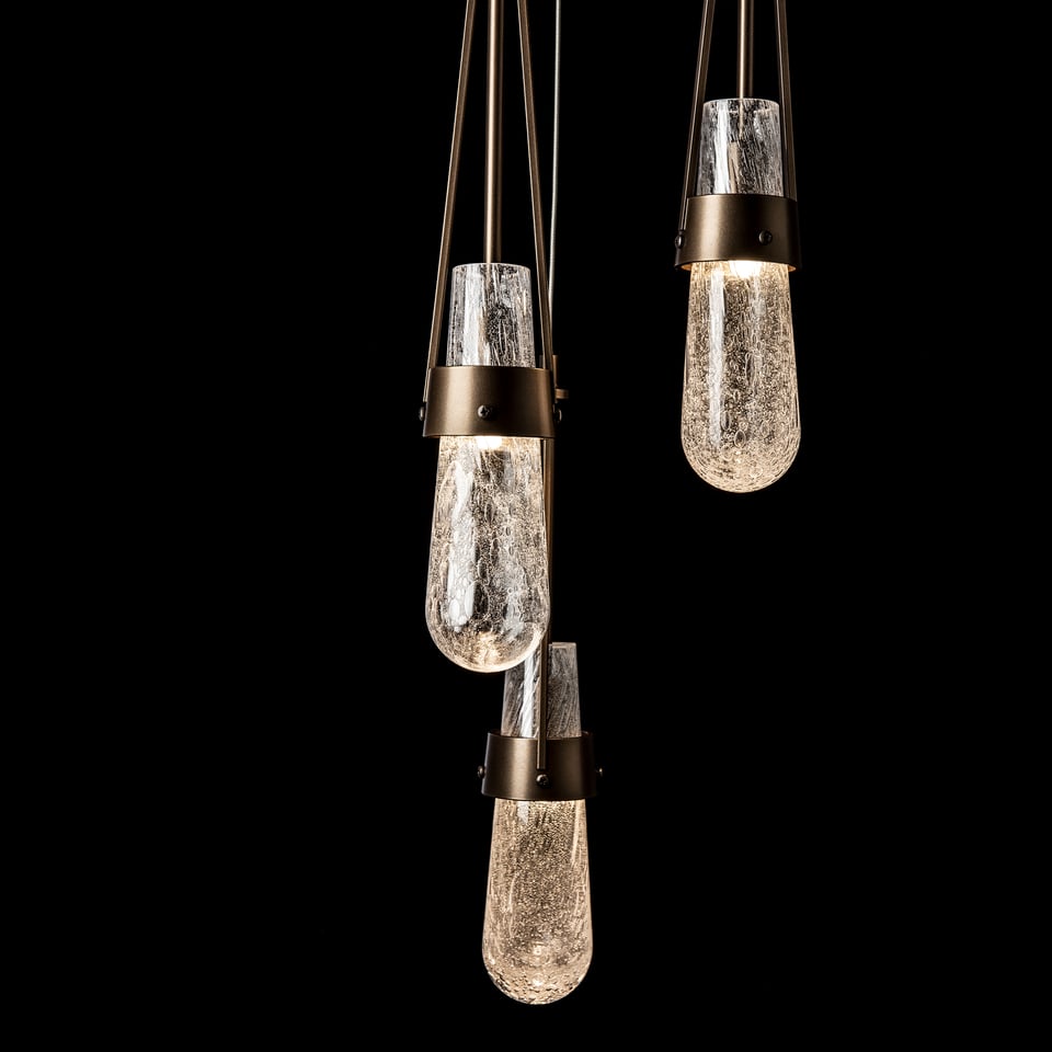 Hubbardton Forge Link 5-Light Blown Glass Pendant with Artisan Craftsmanship and Dimmable Feature