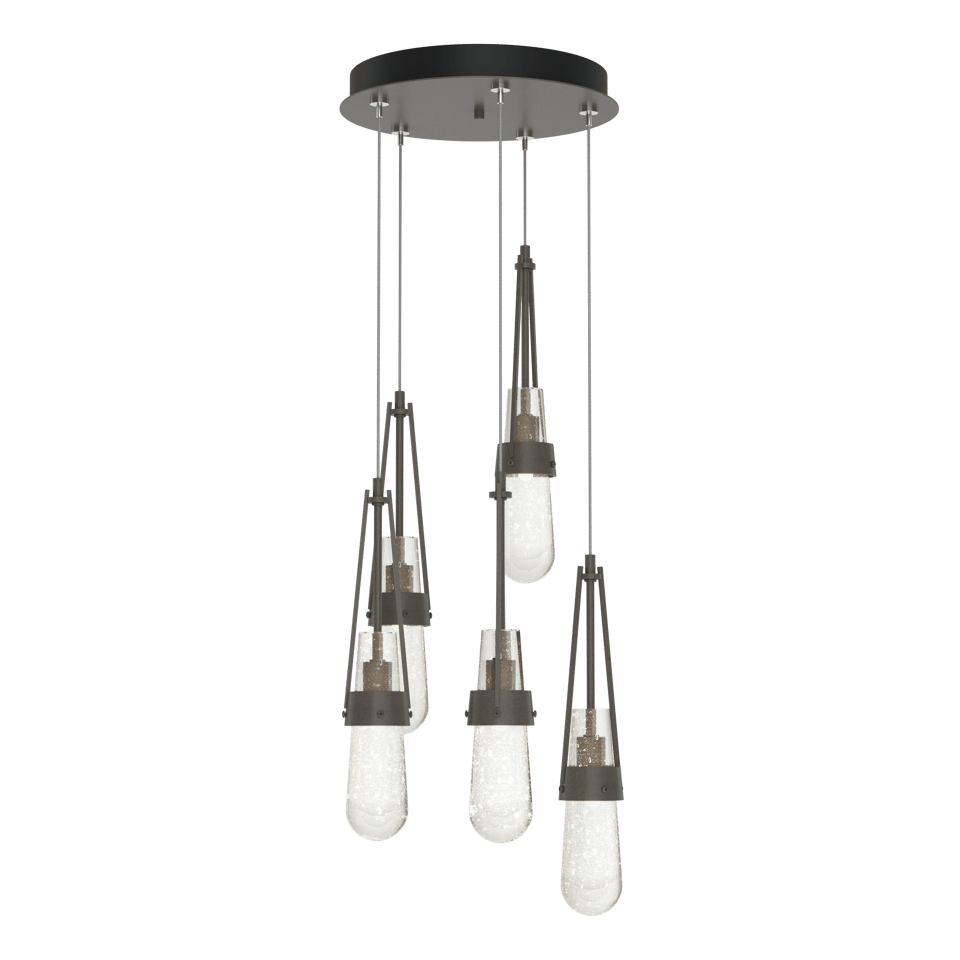 Hubbardton Forge Link 5-Light Blown Glass Pendant with Artisan Craftsmanship and Dimmable Feature