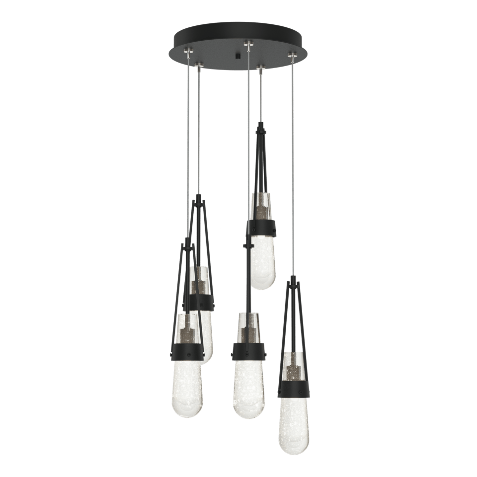 Hubbardton Forge Link 5-Light Blown Glass Pendant with Artisan Craftsmanship and Dimmable Feature