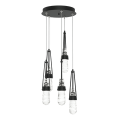 Hubbardton Forge Link 5-Light Blown Glass Pendant with Artisan Craftsmanship and Dimmable Feature