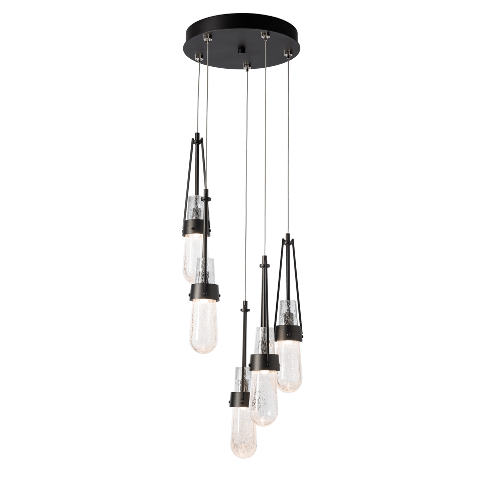 Hubbardton Forge Link 5-Light Blown Glass Pendant with Artisan Craftsmanship and Dimmable Feature