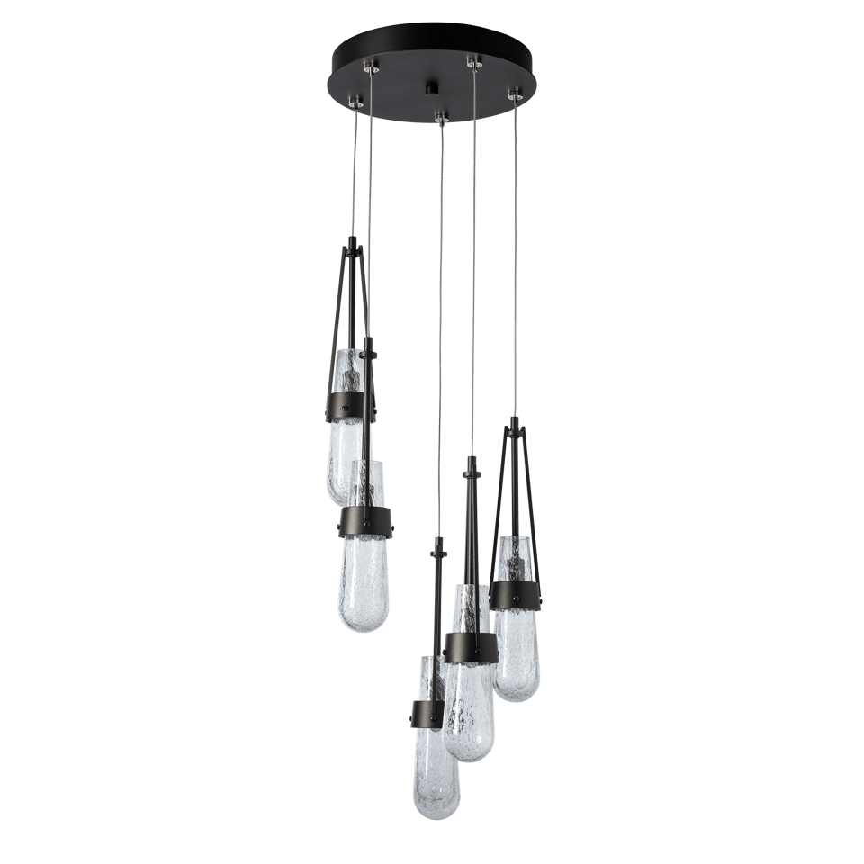 Hubbardton Forge Link 5-Light Blown Glass Pendant with Artisan Craftsmanship and Dimmable Feature